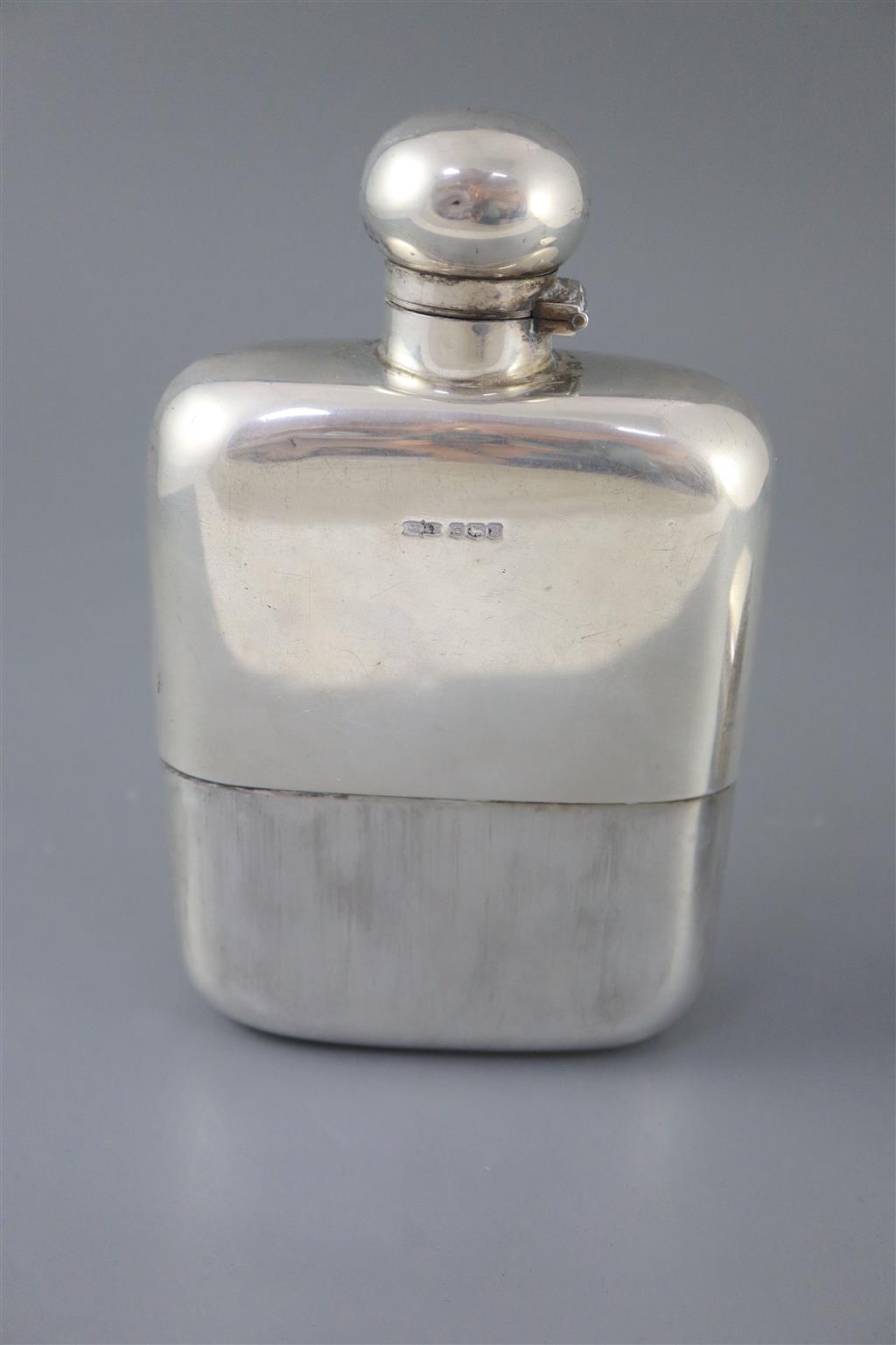 A large George V silver hip flask by James Dixon & Sons, Sheffield, 1918,